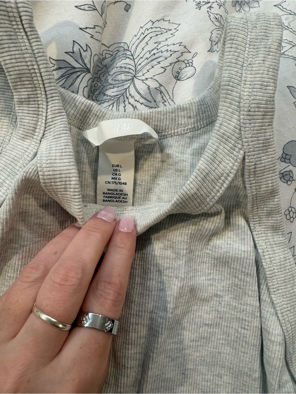 H&M Light Gray Ribbed Tank Top